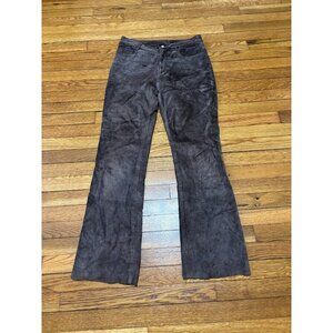 Express World Brand 100% Genuine Brown Soft Leather Pants w/Lining Size 7/8